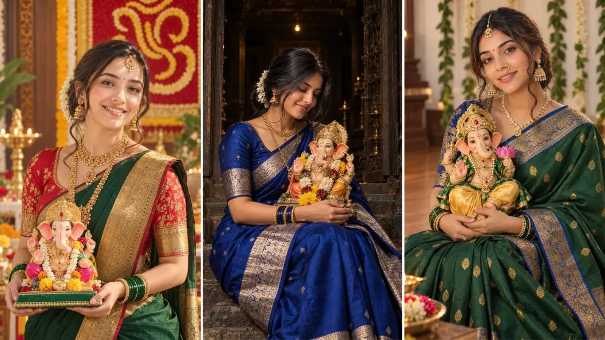 11 Beautiful Ganpati Bappa AI Photo Prompts for Girls & Women