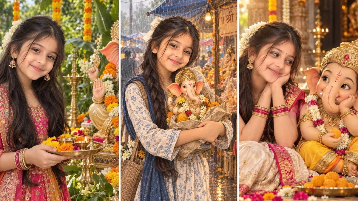 11 Stunning Lord Ganesha AI Photo Prompt for Girls